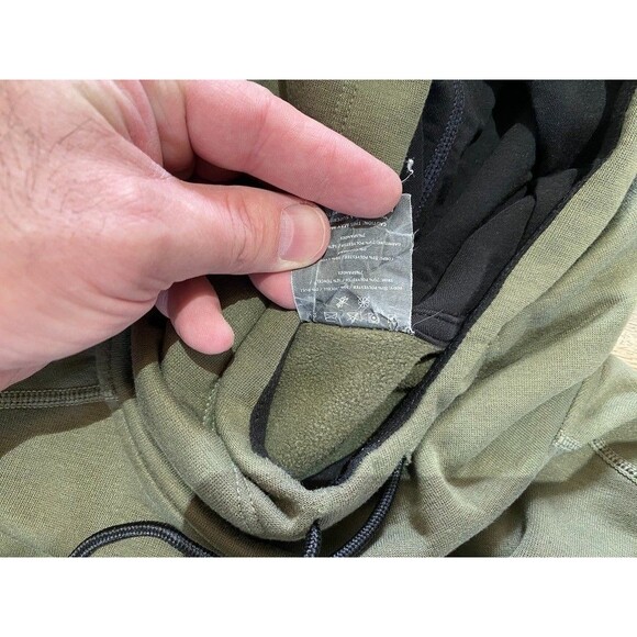 Nobull Hoodie Mens M Olive Green Pullover Kangaroo Pockets Training Logo - Picture 4 of 9